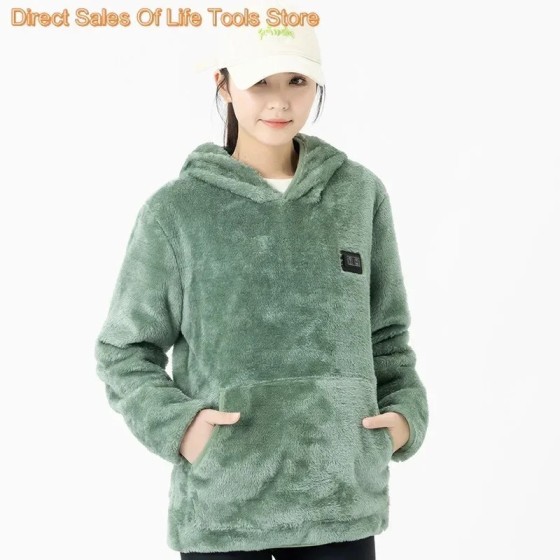 Suéter de lana de Coral con calefacción para parejas, ropa cálida con Suéter de lana de Coral con calefacción para parejas, ropa cálida con