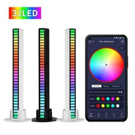 Barra de luz RGB inteligente de 32 LED, lámpara de recogida ambiental con Control por aplicación para TV, ordenador, juegos, dec