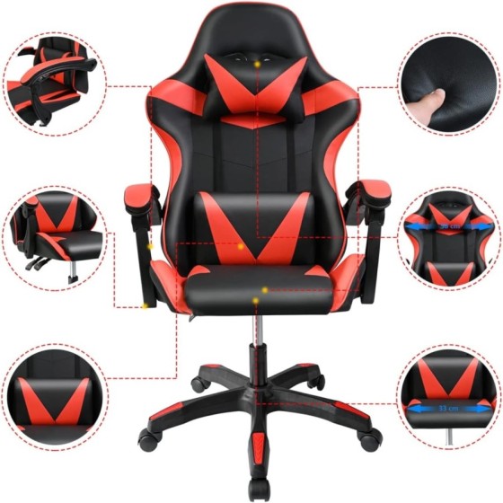 Silla Gaming para Escritorio, Oficina y Juegos Online Giratoria. Silla