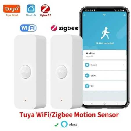 Tuya-Sensor de movimiento Zigbee PIR para el hogar, Detector infrarrojo de cuerpo humano, seguridad, vida inteligente, funciona 