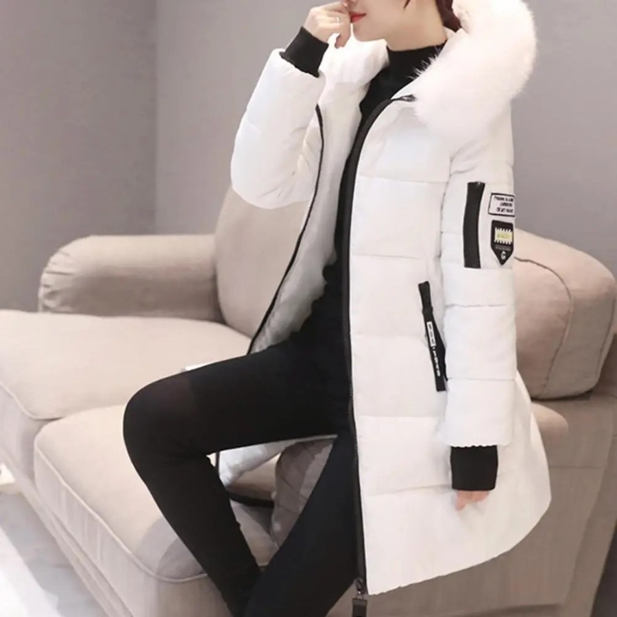 Parka de invierno para mujer, abrigos largos de algodón informales con