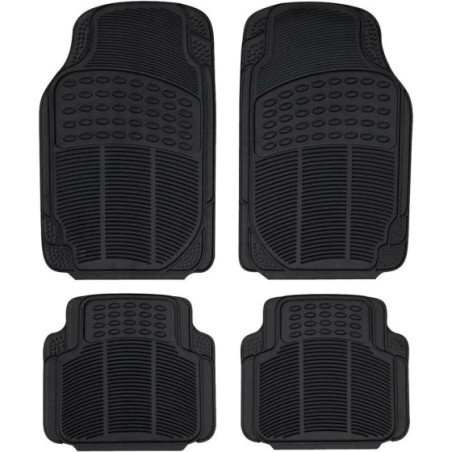 GREATOOL Set de 4 Alfombrillas de Coche, Universales para Coche, Alfombras Delanteras y Traseras con Goma Flexible para vehículo