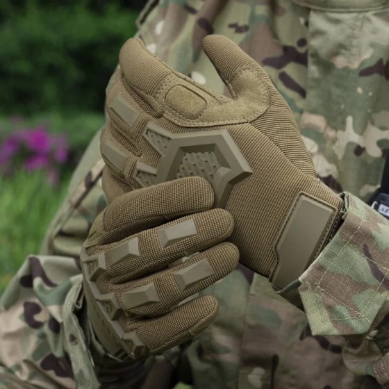 Guantes tácticos para hombre, guantes de dedo completo para Paintball,