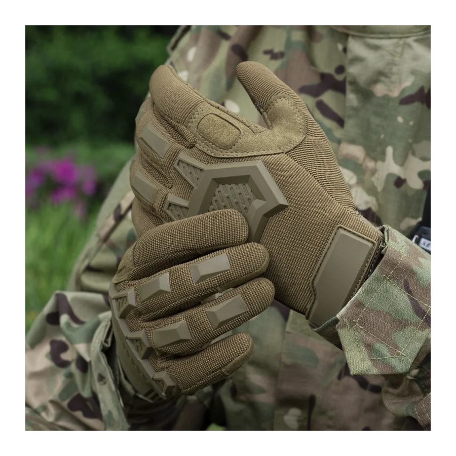 Guantes tácticos para hombre, guantes de dedo completo para Paintball,