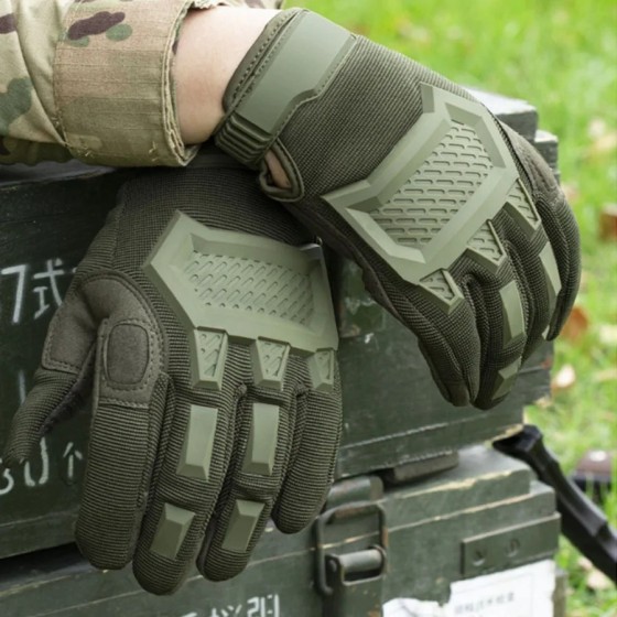 Guantes tácticos para hombre, guantes de dedo completo para Paintball,
