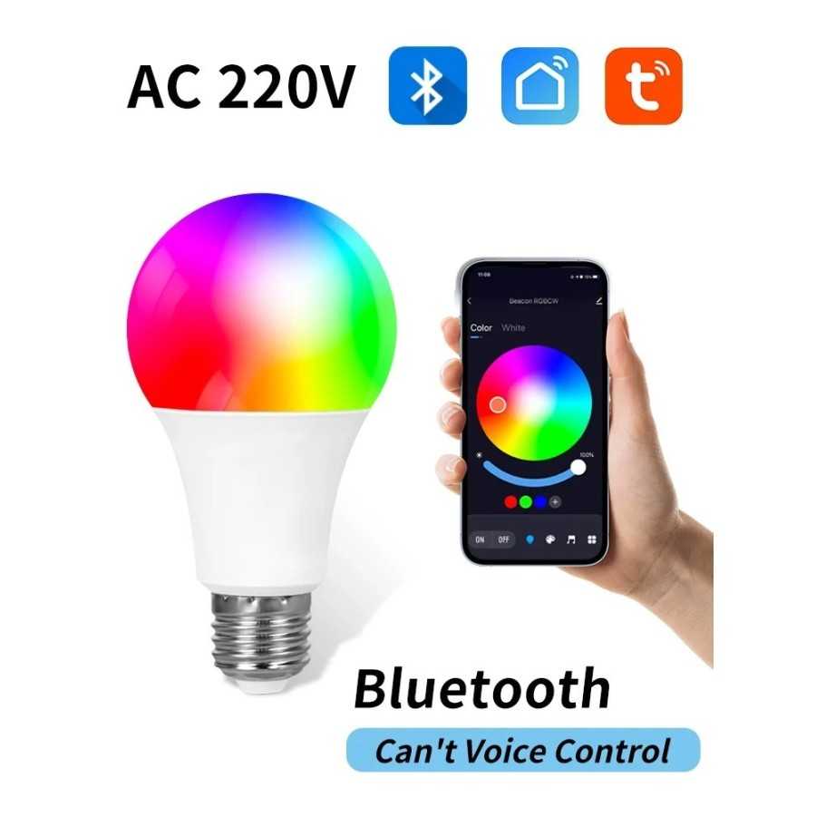Bombilla LED inteligente con Bluetooth, lámpara RGB regulable con Cont