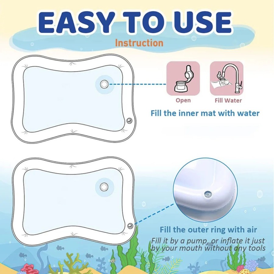 Esterilla inflable de PVC para bebé, almohadilla de Medusa blanca para