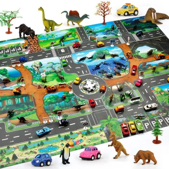 Tapete de juego de 100x130 para niños, tapete de juego portátil para g