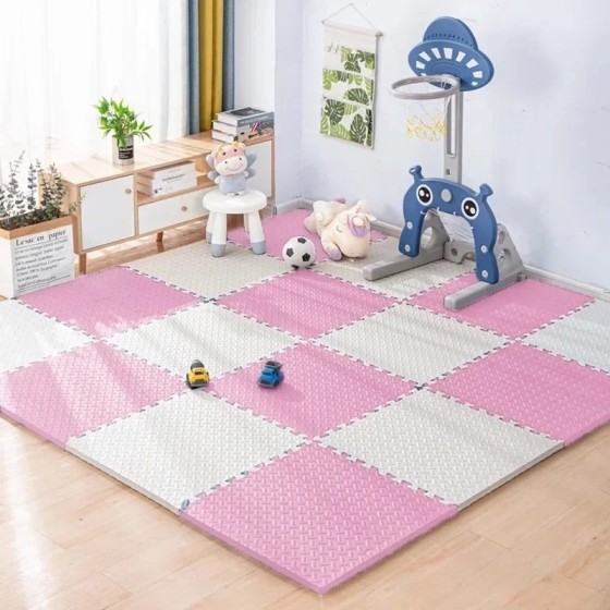 Alfombra de juego entrelazada de 16 piezas para bebé, alfombra gruesa 