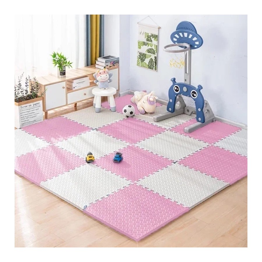 Alfombra de juego entrelazada de 16 piezas para bebé, alfombra gruesa 