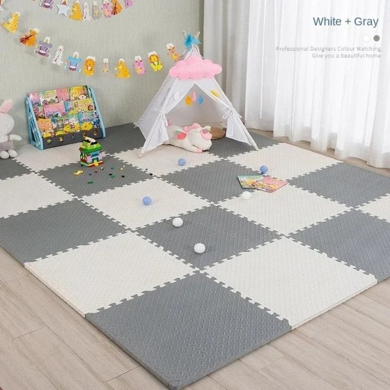 Alfombra de juego entrelazada de 16 piezas para bebé, alfombra gruesa 