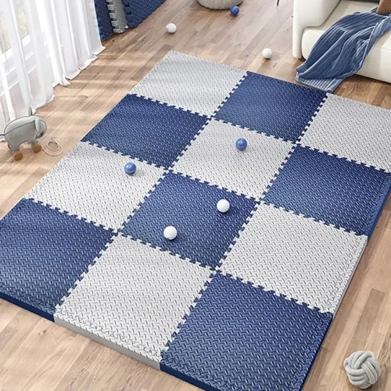 Alfombra de juego entrelazada de 16 piezas para bebé, alfombra gruesa 