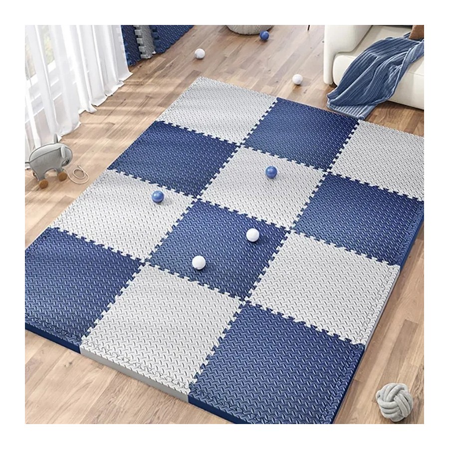 Alfombra de juego entrelazada de 16 piezas para bebé, alfombra gruesa 