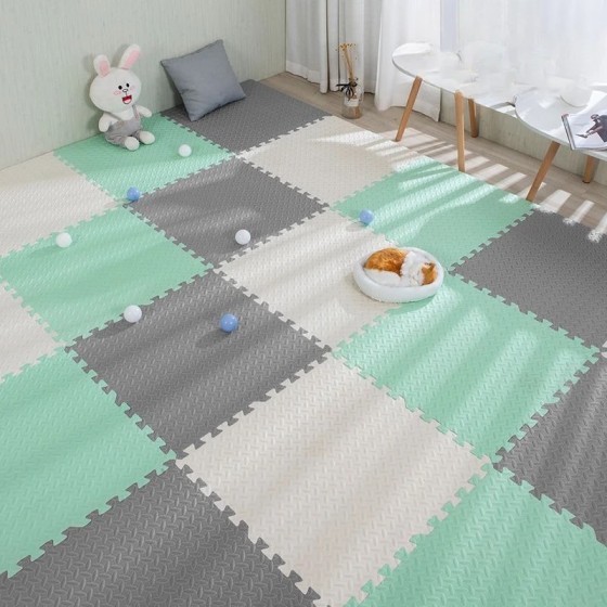 Alfombra de juegos de espuma para bebé, estera de rompecabezas de 16 p