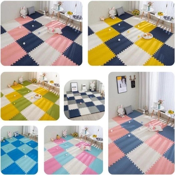 Alfombra de juegos de espuma para bebé, estera de rompecabezas de 16 p