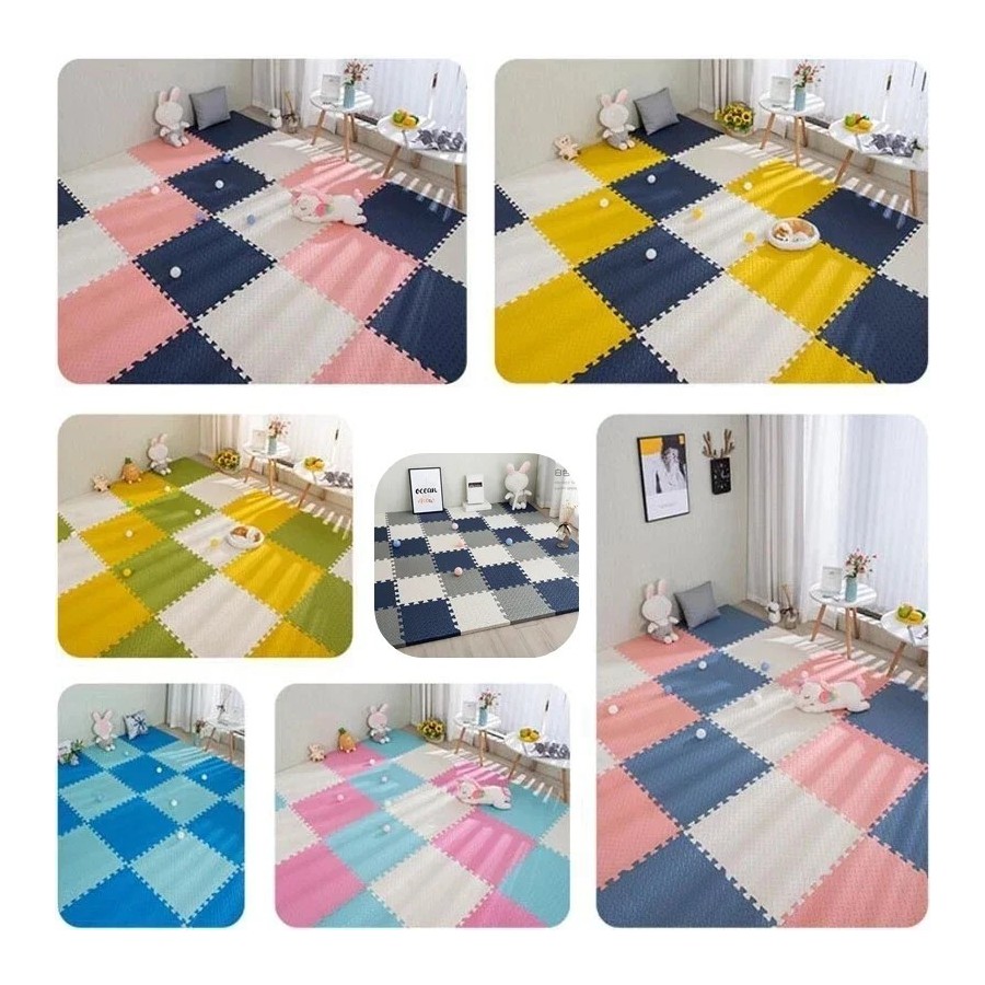 Alfombra de juegos de espuma para bebé, estera de rompecabezas de 16 p