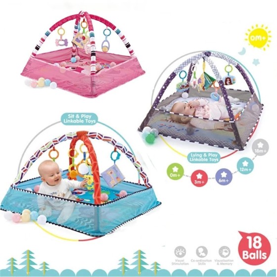 Manta de juego para gatear con marco de Fitness para bebé, estera educ