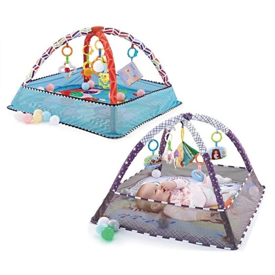 Manta de juego para gatear con marco de Fitness para bebé, estera educ
