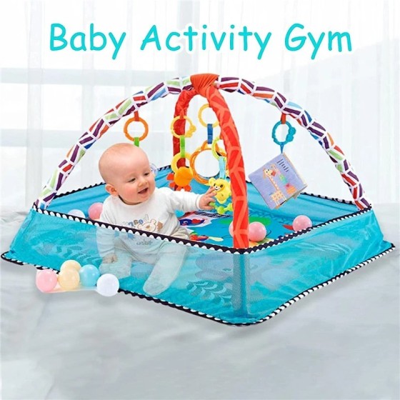 Manta de juego para gatear con marco de Fitness para bebé, estera educ