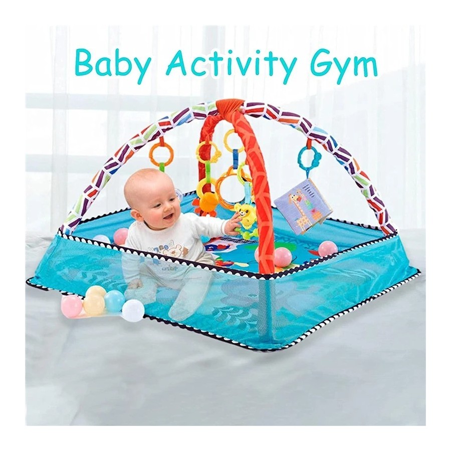 Manta de juego para gatear con marco de Fitness para bebé, estera educ