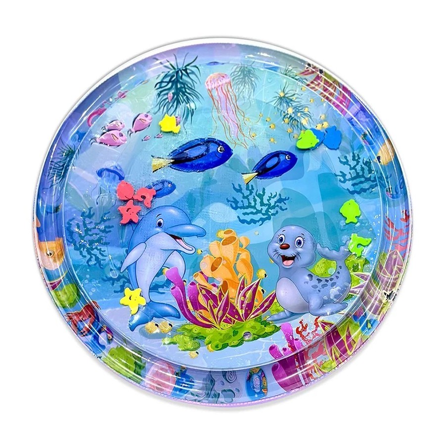 Esterilla inflable de PVC para bebé, tapete grande de 100cm con estamp