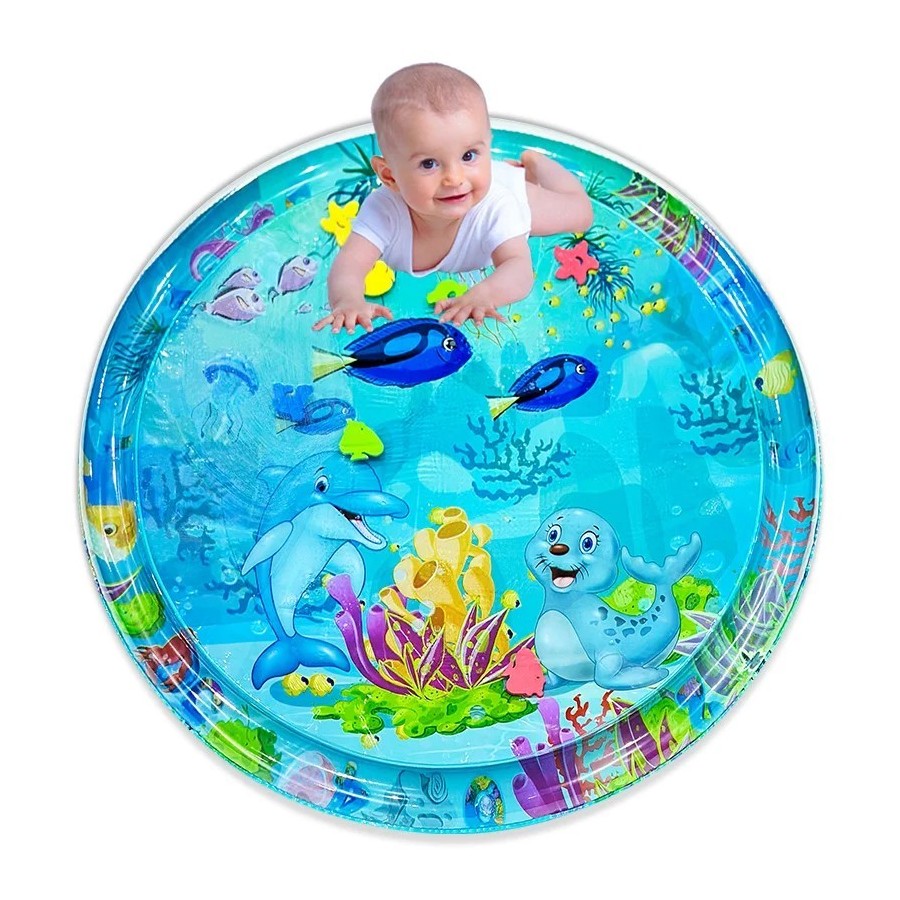 Esterilla inflable de PVC para bebé, tapete grande de 100cm con estamp
