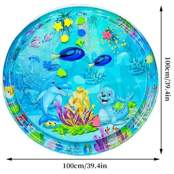 Esterilla inflable de PVC para bebé, tapete grande de 100cm con estamp