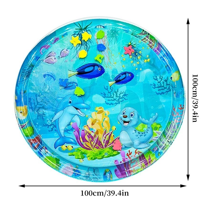 Esterilla inflable de PVC para bebé, tapete grande de 100cm con estamp