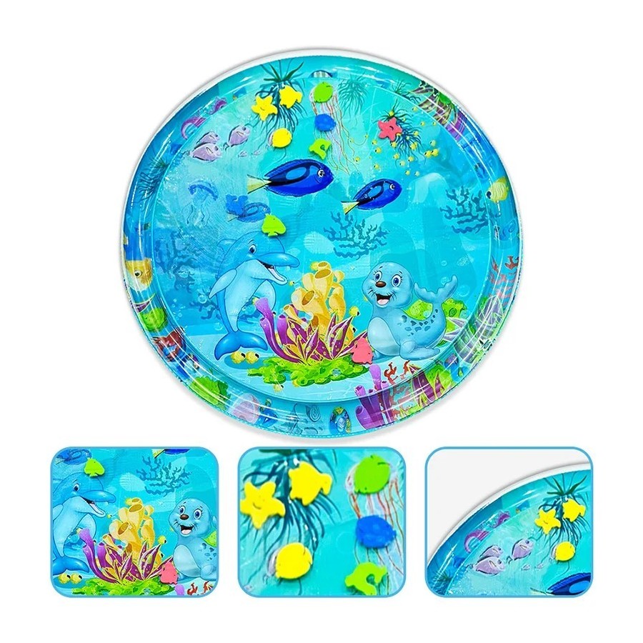 Esterilla inflable de PVC para bebé, tapete grande de 100cm con estamp