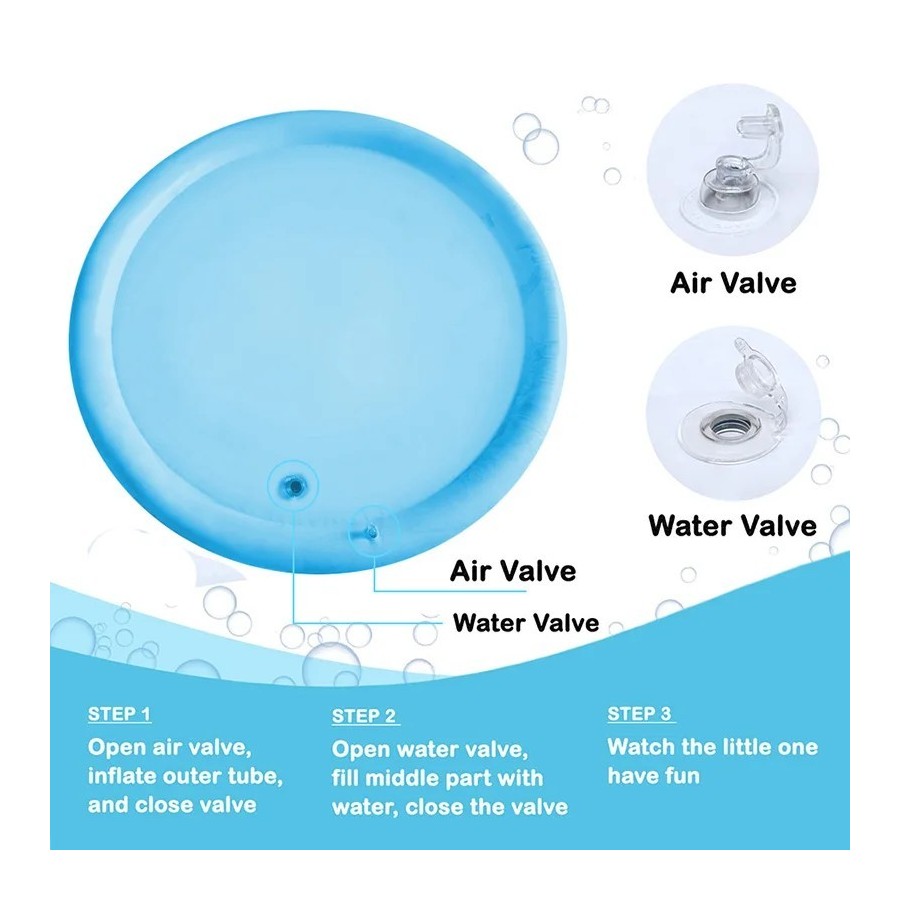 Esterilla inflable de PVC para bebé, tapete grande de 100cm con estamp