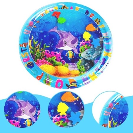Novedosa alfombra de juego de agua redonda de PVC para bebés, área grande, almohadilla de juego para niños