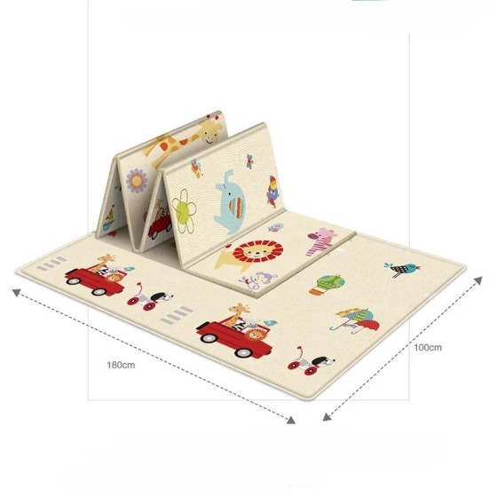 Alfombra plegable no tóxica para juegos de bebés, tapete educativo par