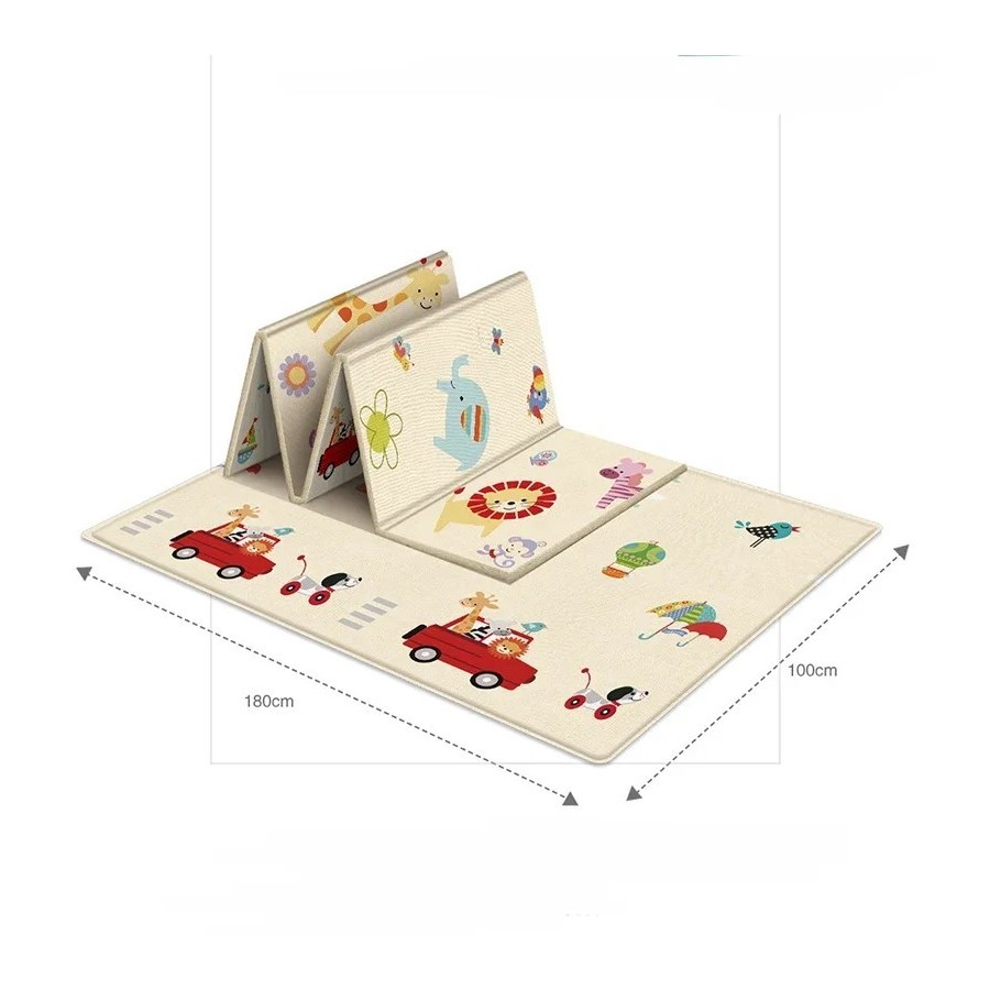 Alfombra plegable no tóxica para juegos de bebés, tapete educativo par