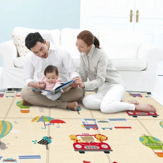 Alfombra plegable no tóxica para juegos de bebés, tapete educativo par