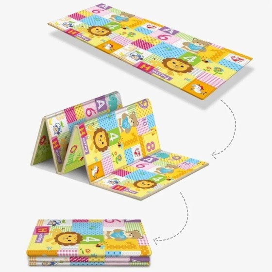 Alfombra plegable no tóxica para juegos de bebés, tapete educativo par
