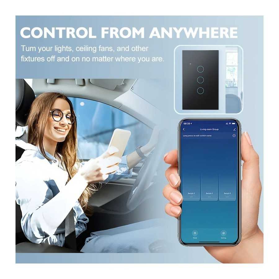 Aubess-interruptor de luz inteligente para el hogar, dispositivo inalá