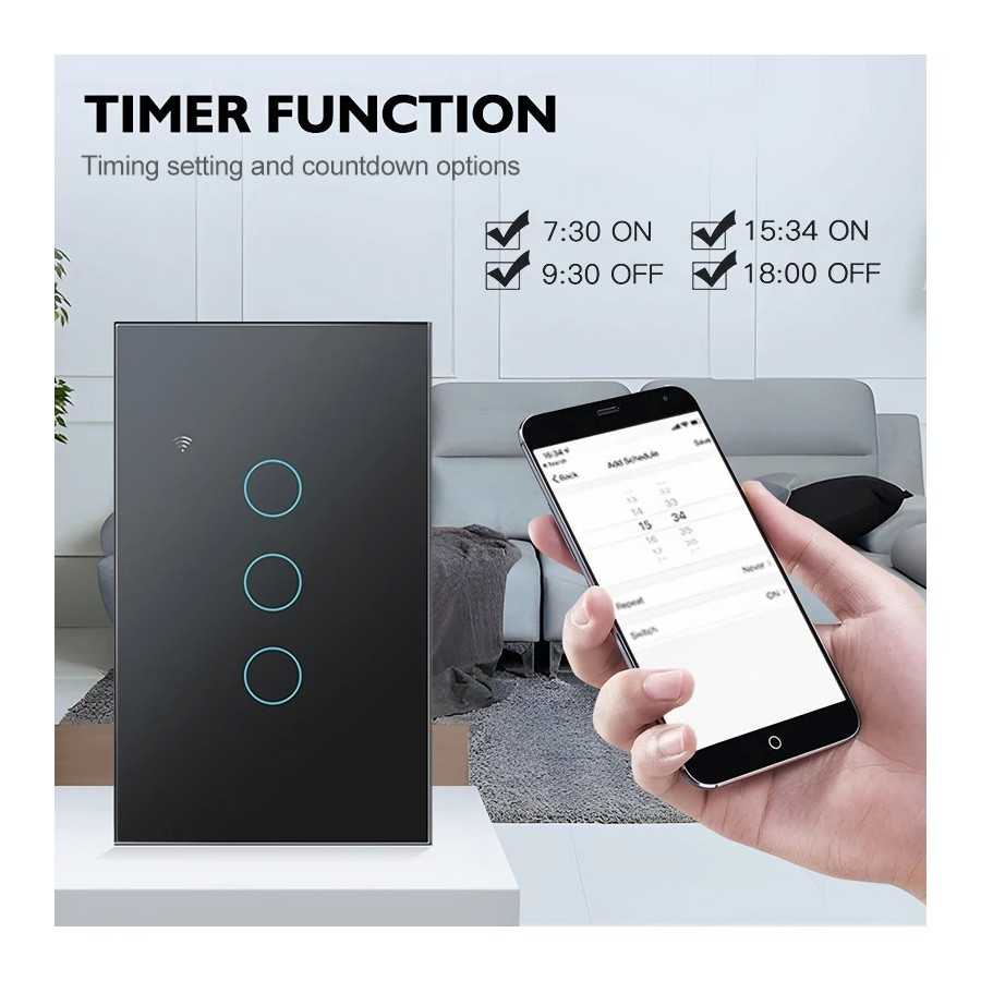 Aubess-interruptor de luz inteligente para el hogar, dispositivo inalá