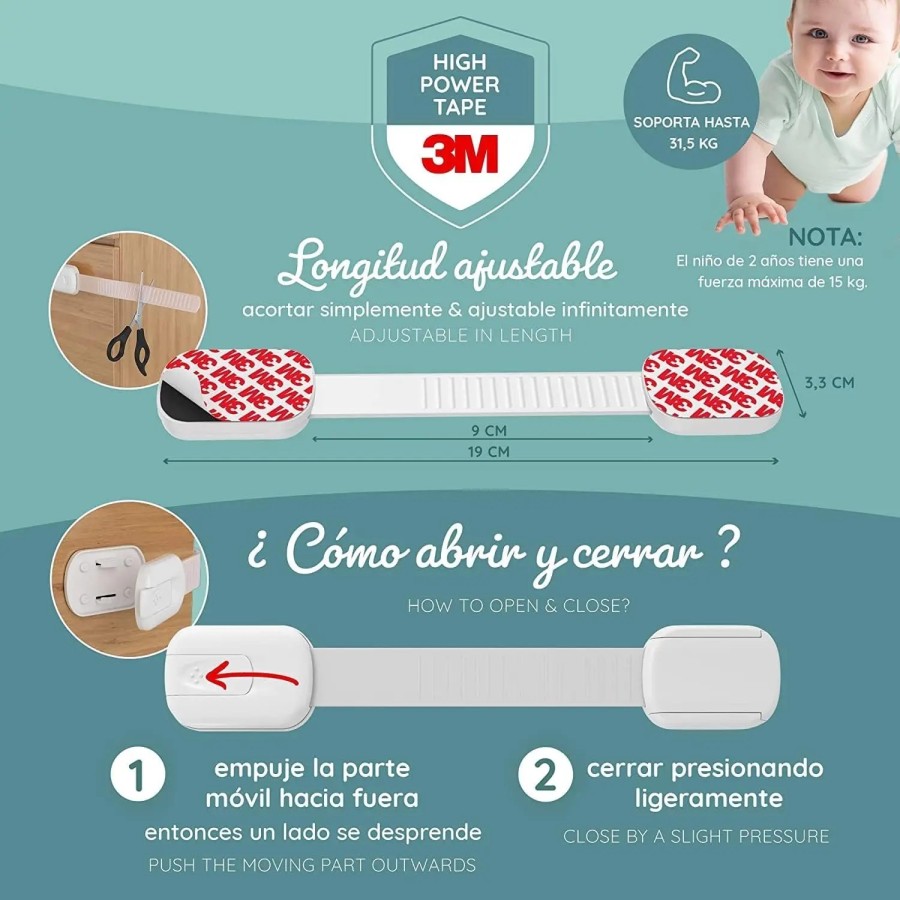 Cerraduras de Seguridad para Niños 6 Piezas Bloqueo de Seguridad, Cier
