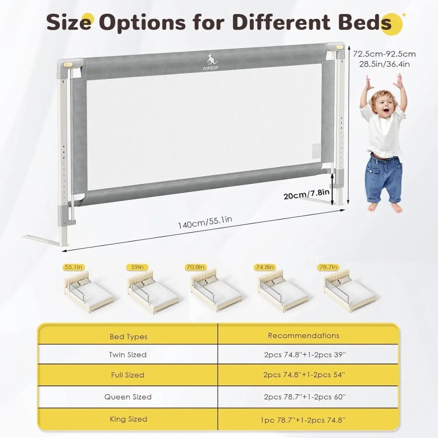 Barrera de seguridad portátil para niños, accesorio de cama para recié Barrera de seguridad portátil para niños, accesorio de cama para recié
