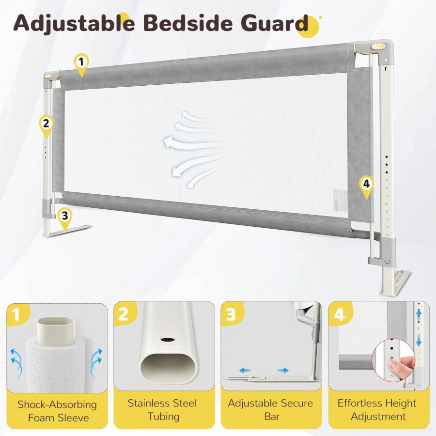 Barrera de seguridad portátil para niños, accesorio de cama para recié