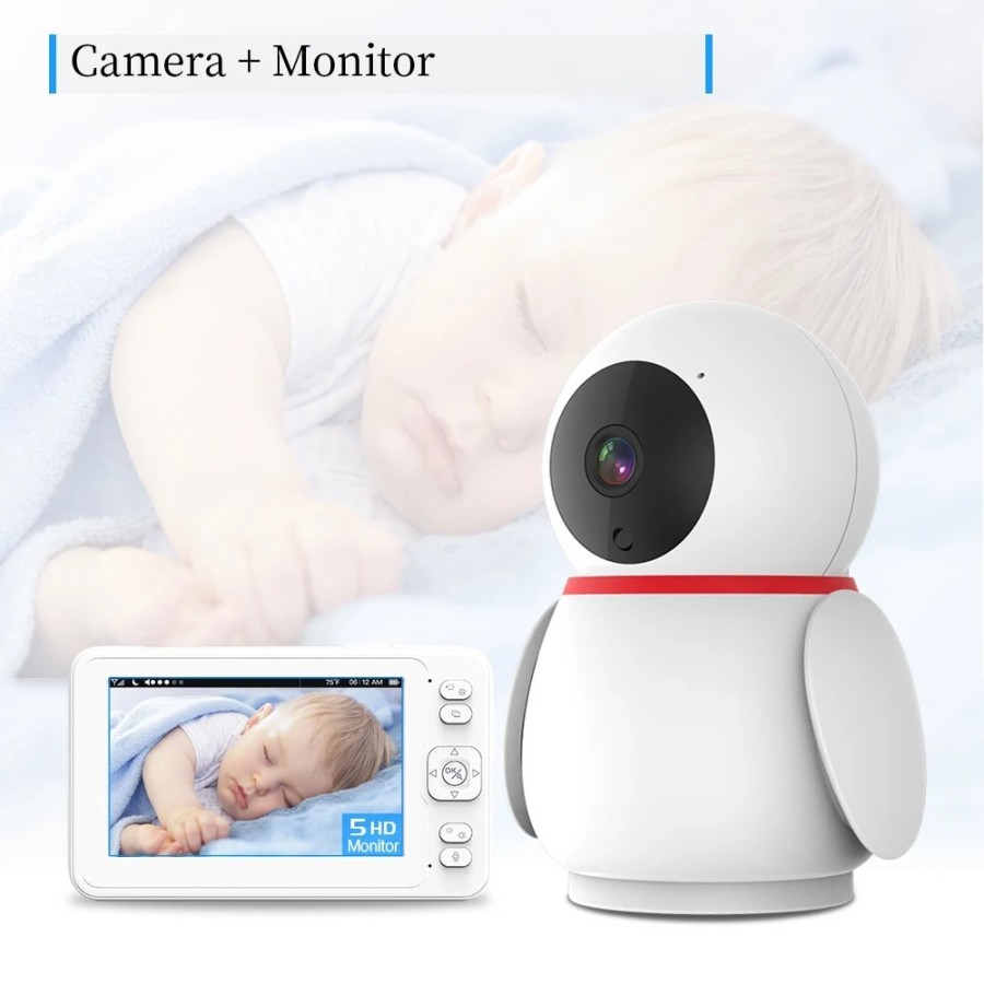 Minicámara de vigilancia para bebé, videocámara inalámbrica 360, 2MP, 