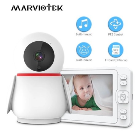 Minicámara de vigilancia para bebé, videocámara inalámbrica 360, 2MP, DVR, alarma de llanto, Monitor electrónico