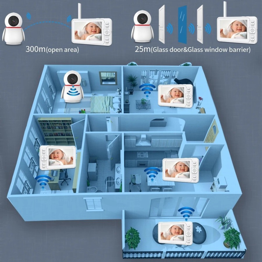 Minicámara de vigilancia para bebé, videocámara inalámbrica 360, 2MP, 