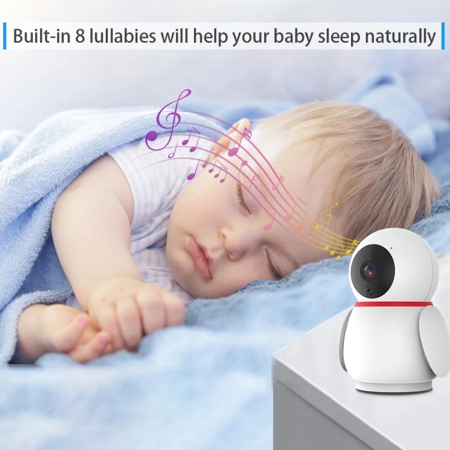 Minicámara de vigilancia para bebé, videocámara inalámbrica 360, 2MP, 