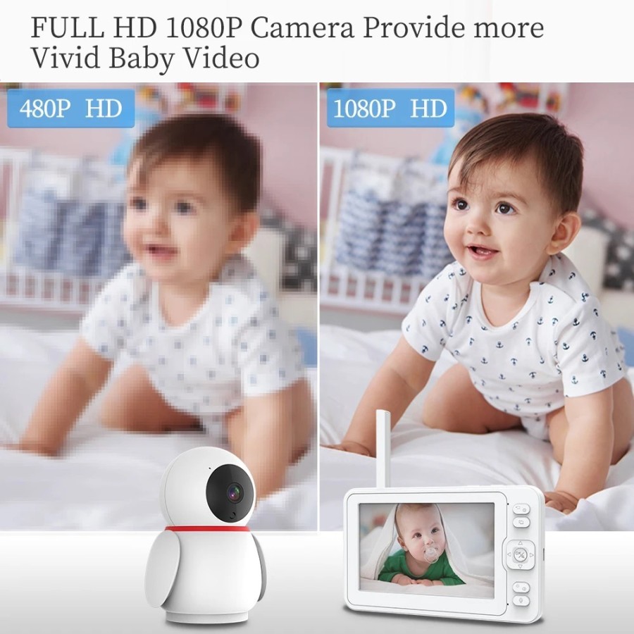 Minicámara de vigilancia para bebé, videocámara inalámbrica 360, 2MP, 