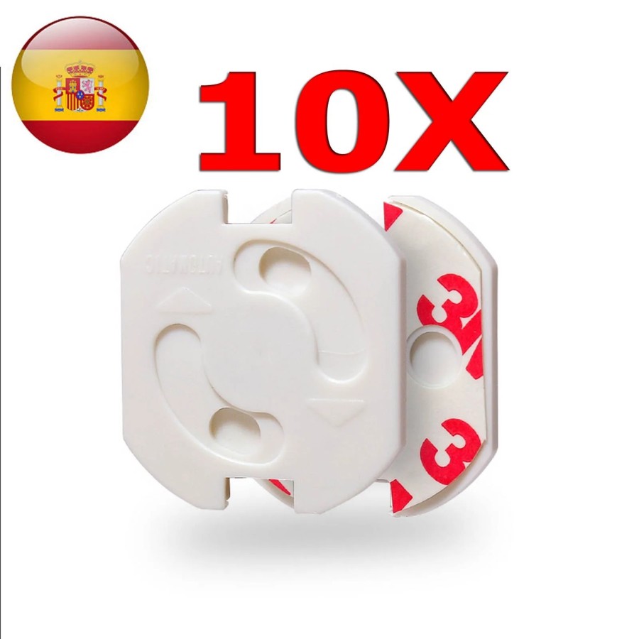 10x Protector enchufe seguridad niños bebes schuko europeo EU con adhe