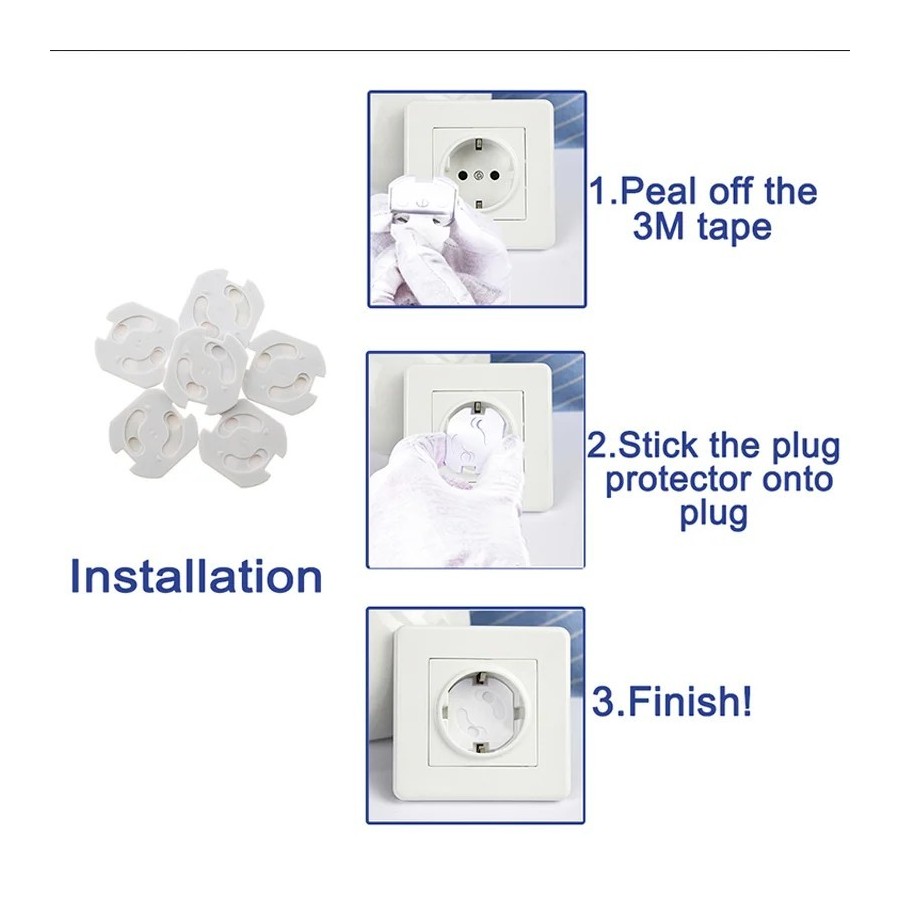 10x Protector enchufe seguridad niños bebes schuko europeo EU con adhe