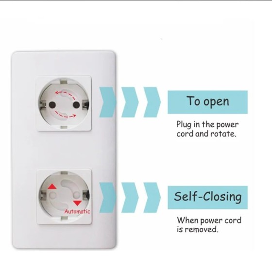 10x Protector enchufe seguridad niños bebes schuko europeo EU con adhe
