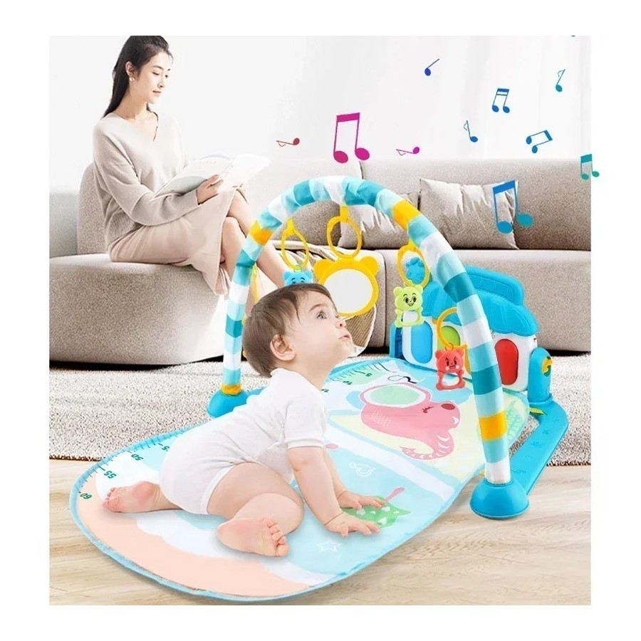 Estante de música para bebé, alfombra de juego para niños, teclado de 