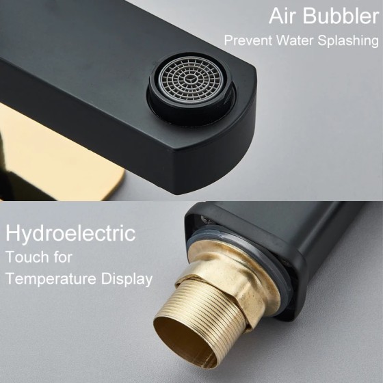 Shinesia-grifo para lavabo de baño, mezclador de temperatura Digital L